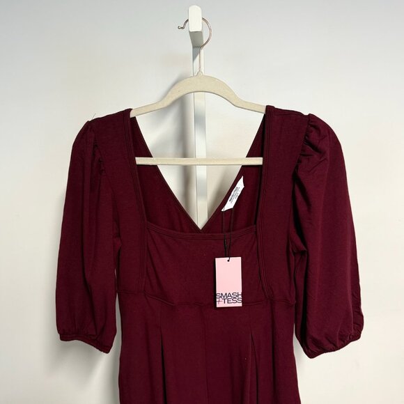 Smash and Tess Burgundy Patricia Cropped Romper - Picture 2 of 5